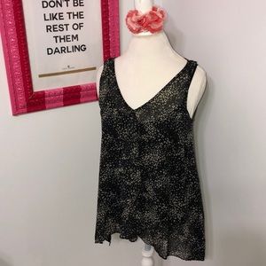 Elle chiffon ruffle tank set M